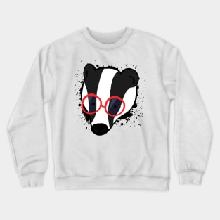 Hipster Badger Crewneck Sweatshirt